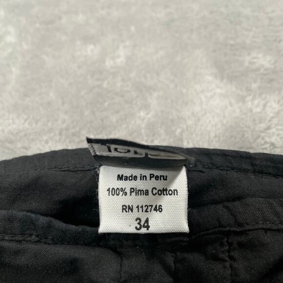 Jarbo Pants 34 US 4 Black Bell Bottom Flared Luxury Statement Boho Pima Cotton - Picture 4 of 13